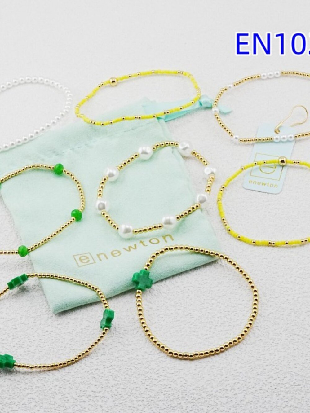 Enewton Green Cross & Gold Bead Bracelet - Picture 4 of 7